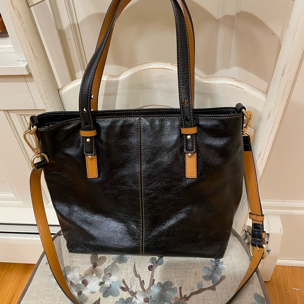 Vera Bradley Sagebrush Satchel leather bag Black and Tan